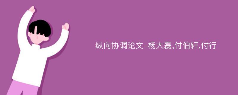 纵向协调论文-杨大磊,付伯轩,付行