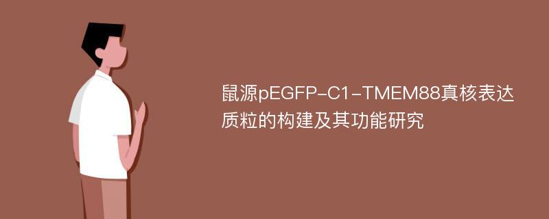 鼠源pEGFP-C1-TMEM88真核表达质粒的构建及其功能研究