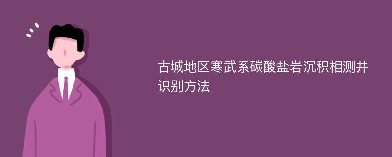 古城地区寒武系碳酸盐岩沉积相测井识别方法