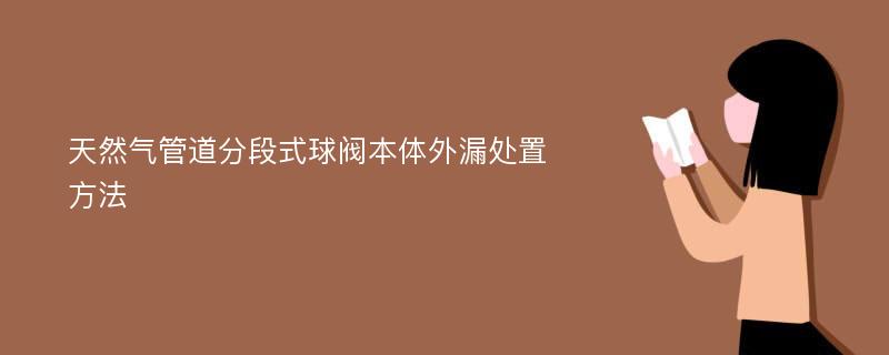 天然气管道分段式球阀本体外漏处置方法