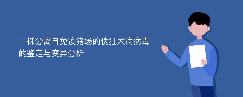 一株分离自免疫猪场的伪狂犬病病毒的鉴定与变异分析