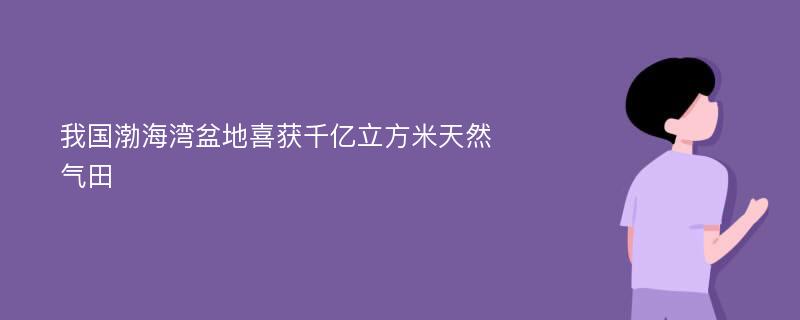 我国渤海湾盆地喜获千亿立方米天然气田