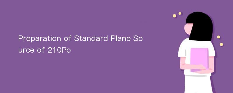 Preparation of Standard Plane Source of 210Po