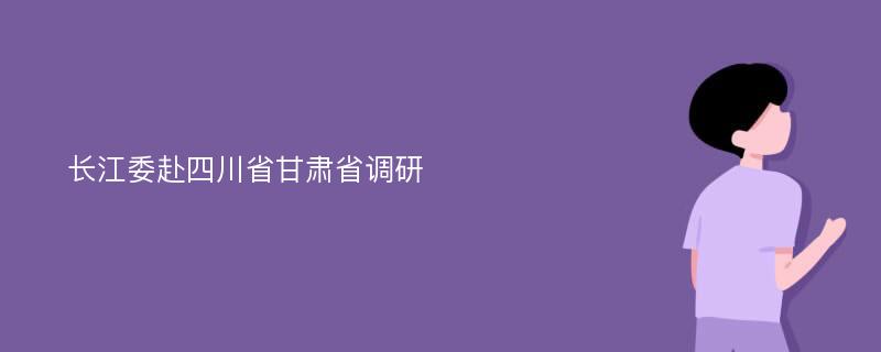 长江委赴四川省甘肃省调研