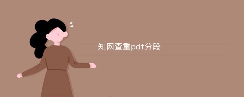 知网查重pdf分段