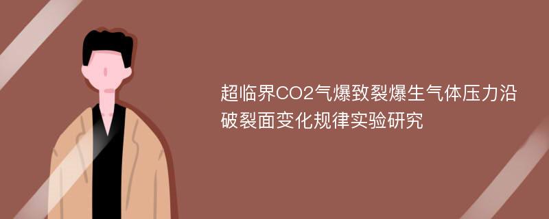 超临界CO2气爆致裂爆生气体压力沿破裂面变化规律实验研究