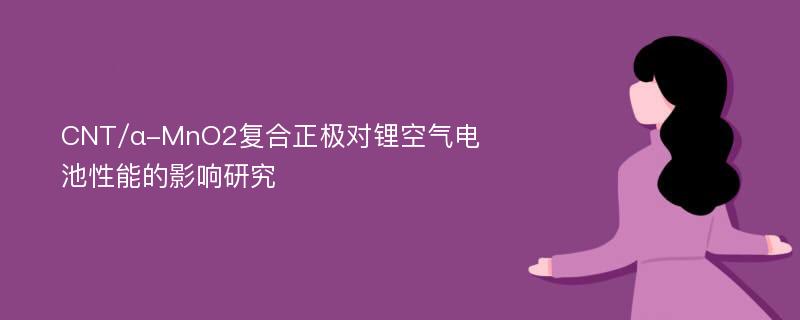 CNT/α-MnO2复合正极对锂空气电池性能的影响研究