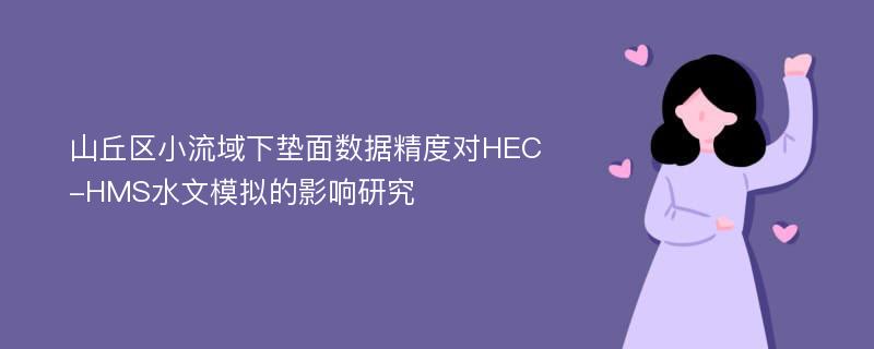 山丘区小流域下垫面数据精度对HEC-HMS水文模拟的影响研究