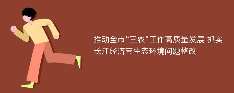 推动全市“三农”工作高质量发展 抓实长江经济带生态环境问题整改