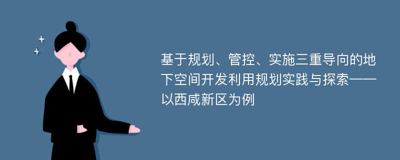 基于规划、管控、实施三重导向的地下空间开发利用规划实践与探索——以西咸新区为例