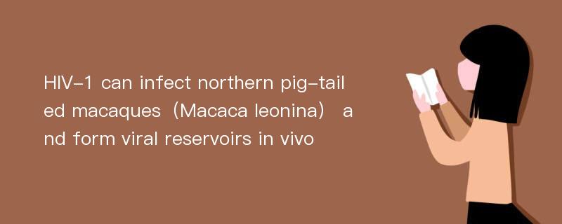 HIV-1 can infect northern pig-tailed macaques（Macaca leonina） and form viral reservoirs in vivo