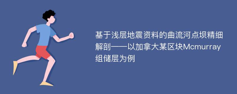 基于浅层地震资料的曲流河点坝精细解剖——以加拿大某区块Mcmurray组储层为例