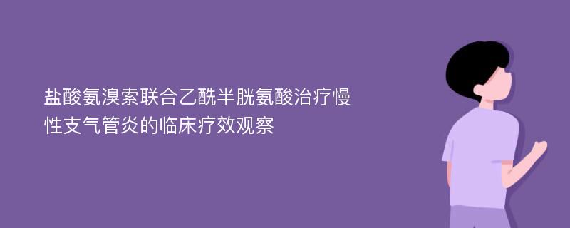 盐酸氨溴索联合乙酰半胱氨酸治疗慢性支气管炎的临床疗效观察