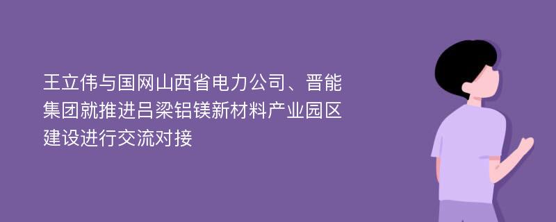 王立伟与国网山西省电力公司、晋能集团就推进吕梁铝镁新材料产业园区建设进行交流对接