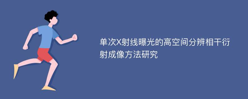 单次X射线曝光的高空间分辨相干衍射成像方法研究