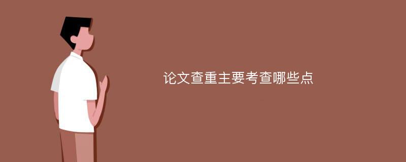 论文查重主要考查哪些点