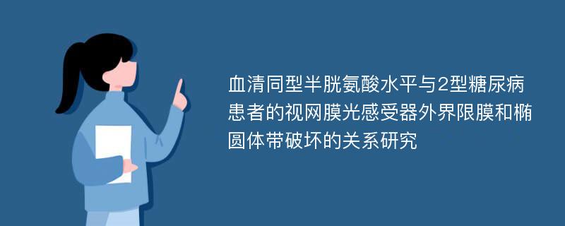 血清同型半胱氨酸水平与2型糖尿病患者的视网膜光感受器外界限膜和椭圆体带破坏的关系研究