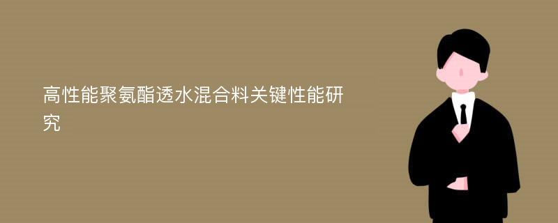 高性能聚氨酯透水混合料关键性能研究