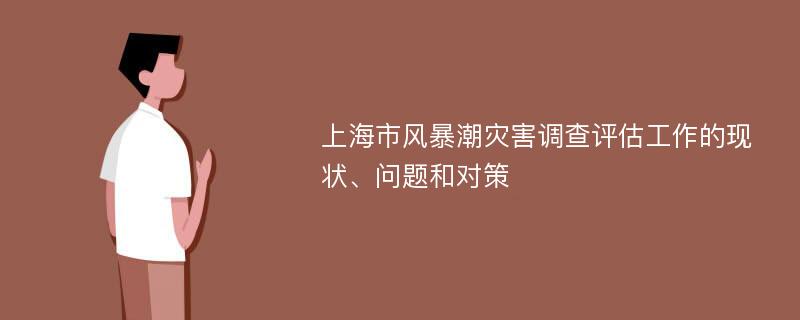 上海市风暴潮灾害调查评估工作的现状、问题和对策