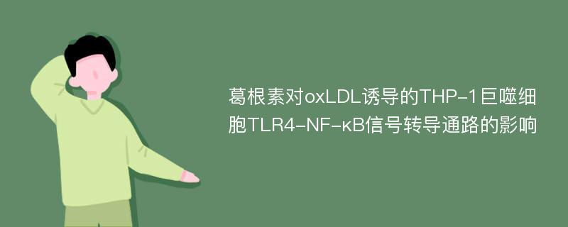 葛根素对oxLDL诱导的THP-1巨噬细胞TLR4-NF-κB信号转导通路的影响