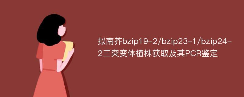 拟南芥bzip19-2/bzip23-1/bzip24-2三突变体植株获取及其PCR鉴定