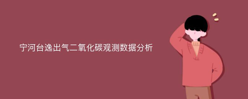 宁河台逸出气二氧化碳观测数据分析