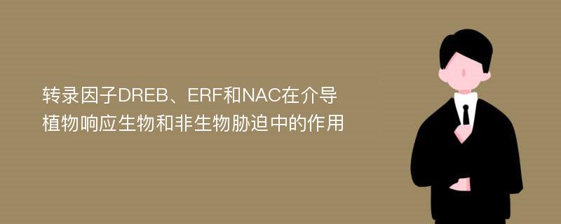 转录因子DREB、ERF和NAC在介导植物响应生物和非生物胁迫中的作用