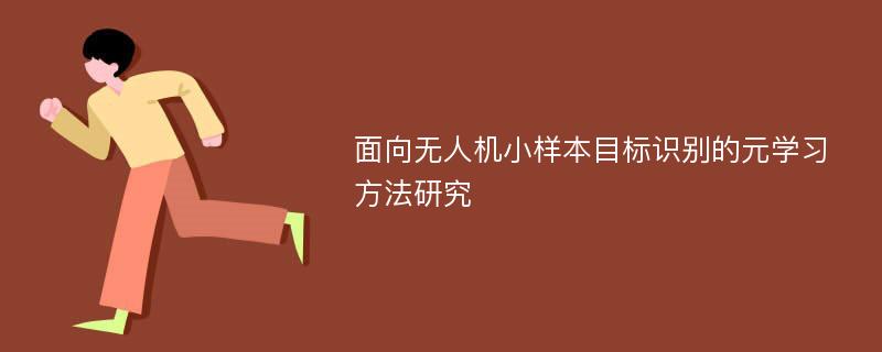 面向无人机小样本目标识别的元学习方法研究