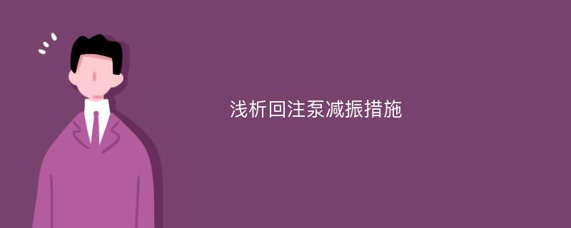 浅析回注泵减振措施