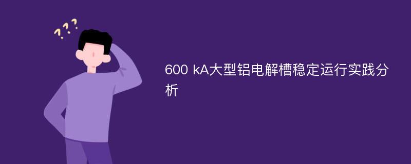 600 kA大型铝电解槽稳定运行实践分析