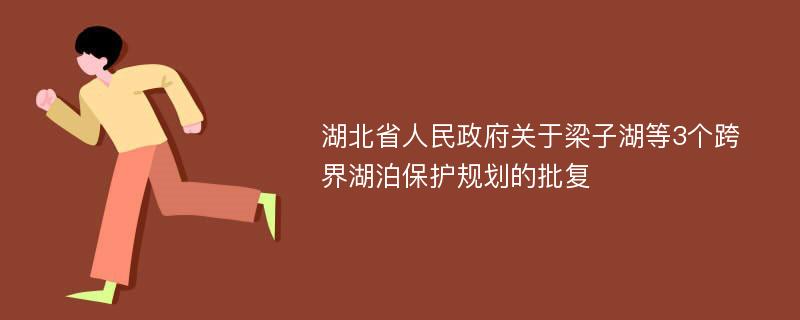 湖北省人民政府关于梁子湖等3个跨界湖泊保护规划的批复