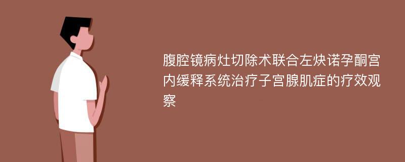 腹腔镜病灶切除术联合左炔诺孕酮宫内缓释系统治疗子宫腺肌症的疗效观察