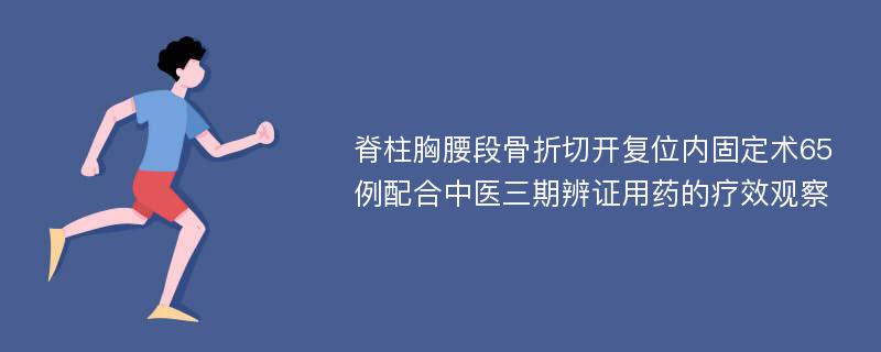 脊柱胸腰段骨折切开复位内固定术65例配合中医三期辨证用药的疗效观察