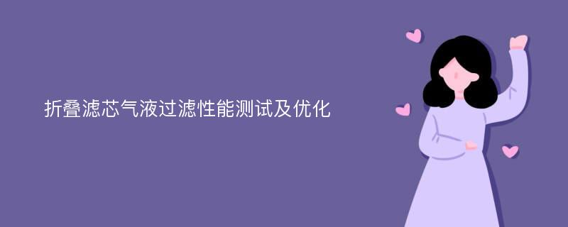 折叠滤芯气液过滤性能测试及优化