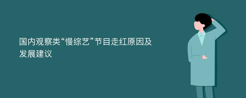 国内观察类“慢综艺”节目走红原因及发展建议