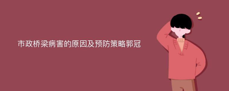 市政桥梁病害的原因及预防策略郭冠