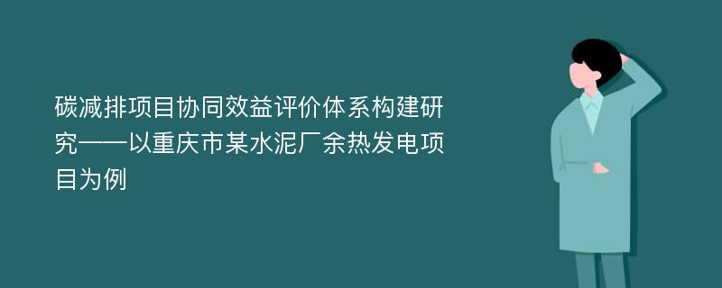 碳减排项目协同效益评价体系构建研究——以重庆市某水泥厂余热发电项目为例