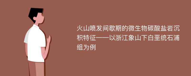 火山喷发间歇期的微生物碳酸盐岩沉积特征——以浙江象山下白垩统石浦组为例