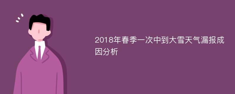 2018年春季一次中到大雪天气漏报成因分析