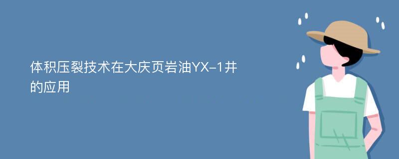 体积压裂技术在大庆页岩油YX-1井的应用