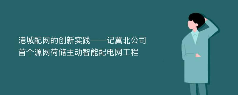 港城配网的创新实践——记冀北公司首个源网荷储主动智能配电网工程