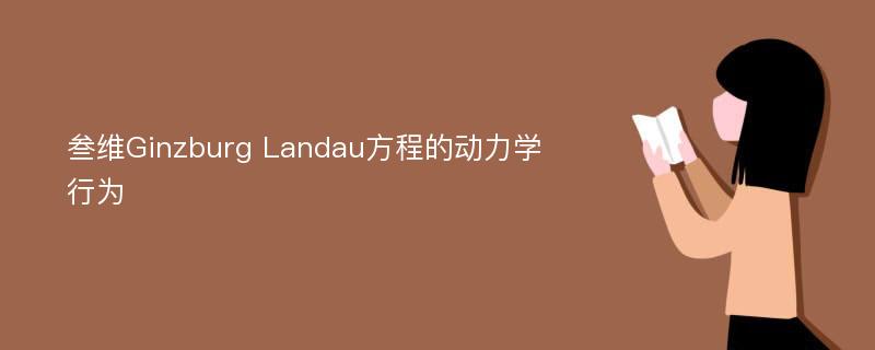 叁维Ginzburg Landau方程的动力学行为