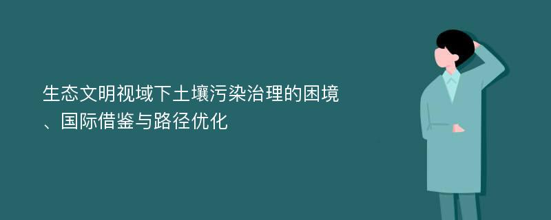 生态文明视域下土壤污染治理的困境、国际借鉴与路径优化