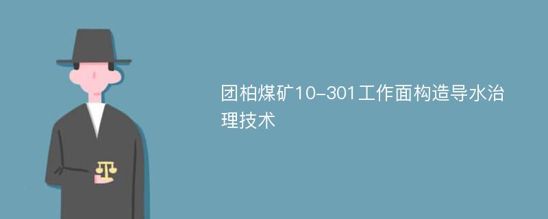 团柏煤矿10-301工作面构造导水治理技术