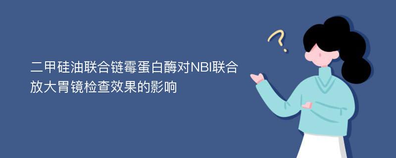 二甲硅油联合链霉蛋白酶对NBI联合放大胃镜检查效果的影响