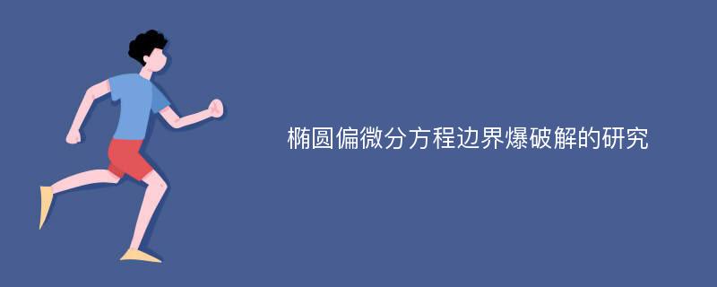 椭圆偏微分方程边界爆破解的研究