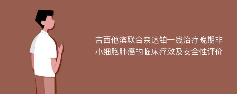 吉西他滨联合奈达铂一线治疗晚期非小细胞肺癌的临床疗效及安全性评价