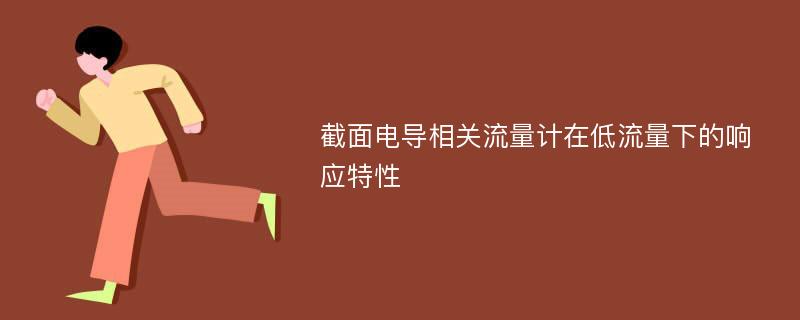 截面电导相关流量计在低流量下的响应特性