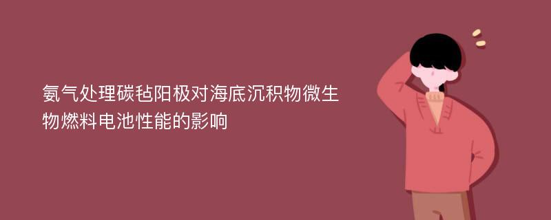 氨气处理碳毡阳极对海底沉积物微生物燃料电池性能的影响