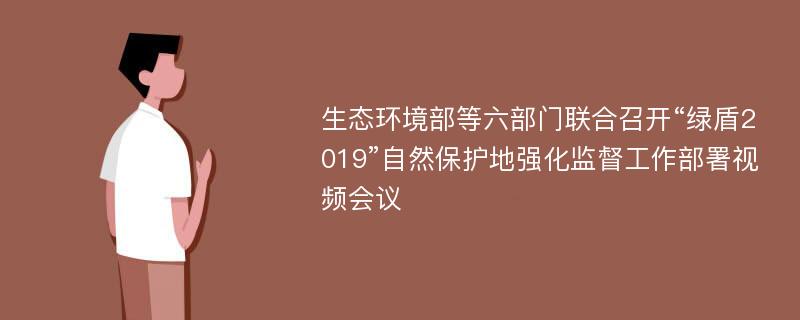 生态环境部等六部门联合召开“绿盾2019”自然保护地强化监督工作部署视频会议